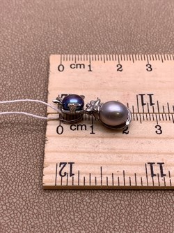 *Кулон Кошка Жемчуг Микс д.7*7,5 д.7,5*8мм арт. 3.0187.0.e-781 Вес 2,46 г - фото 292434