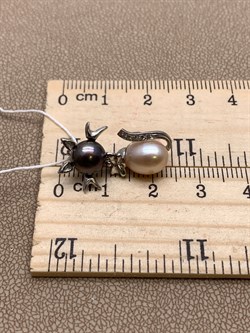 *Кулон Кошка Жемчуг Микс д.7*7,5 д.7,5*8мм арт. 3.0187.0.e-828 Вес 2,56 г - фото 292447