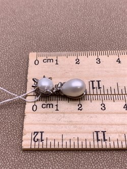 *Кулон Кошка Белый Жемчуг д.7*7,5 д.7,5*8мм арт. 3.0187.0.e-123 Вес 2,78 г - фото 292546 *Кулон Кошка Белый Жемчуг д.7*7,5 д.7,5*8мм арт. 3.0187.0.e-123 Вес 2,78 г - фото 292546