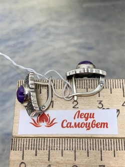 *Серьги Чароит арт. 2310462391-941 Вес 5,6 г - фото 292720 *Серьги Чароит арт. 2310462391-941 Вес 5,6 г - фото 292720