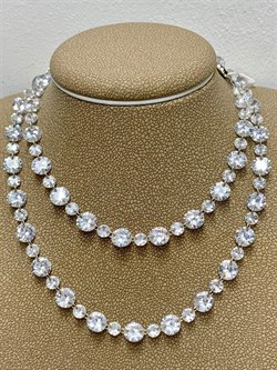 *Колье р.45-50 Льдинка Белый Фианит арт. 8340203041-45-936 Вес 15,2 г - фото 292743