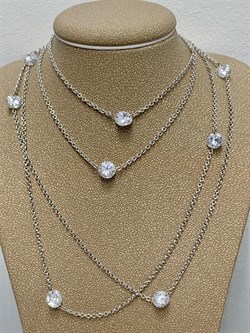 *Колье р.120 Льдинка Белый Фианит арт. 8340203042-120-068 Вес 12,93 г - фото 292773 *Колье р.120 Льдинка Белый Фианит арт. 8340203042-120-068 Вес 12,93 г - фото 292773