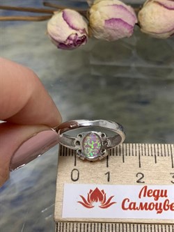 *Кольцо р.17,5 Розовый Опал иск арт. 1340250971л-30-892 Вес 2,13 г - фото 292801