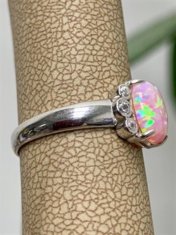 *Кольцо р.17,5 Розовый Опал иск арт. 1340250971л-30-892 Вес 2,13 г - фото 292805