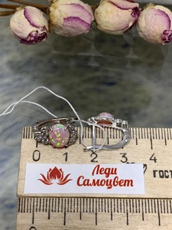 *Серьги Розовый Опал иск арт. 2340250971л-30-895 Вес 2,96 г - фото 292809 *Серьги Розовый Опал иск арт. 2340250971л-30-895 Вес 2,96 г - фото 292809