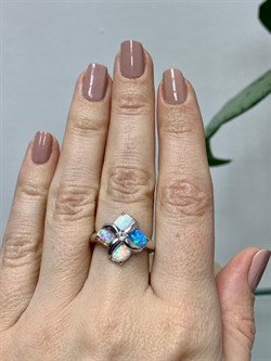 *Кольцо р.17 Микс Опал иск арт. 1340252908-3-606 Вес 3,60 г - фото 292844