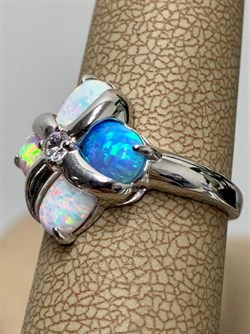 *Кольцо р.17 Микс Опал иск арт. 1340252908-3-606 Вес 3,60 г - фото 292850