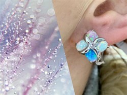 *Серьги Микс Опал иск арт. 2340252908-3-497 Вес 5,63 г - фото 292854 *Серьги Микс Опал иск арт. 2340252908-3-497 Вес 5,63 г - фото 292854