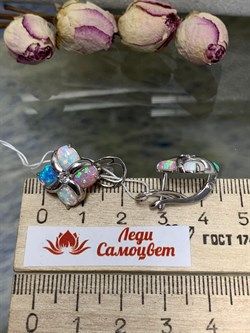 *Серьги Микс Опал иск арт. 2340252908-3-497 Вес 5,63 г - фото 292857 *Серьги Микс Опал иск арт. 2340252908-3-497 Вес 5,63 г - фото 292857