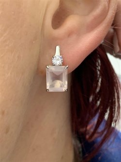 *Серьги Розовый Кварц арт. 2340100286-30-197 Вес 3,96 г - фото 292888 *Серьги Розовый Кварц арт. 2340100286-30-197 Вес 3,96 г - фото 292888