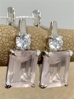 *Серьги Розовый Кварц арт. 2340100286-30-197 Вес 3,96 г - фото 292893 *Серьги Розовый Кварц арт. 2340100286-30-197 Вес 3,96 г - фото 292893