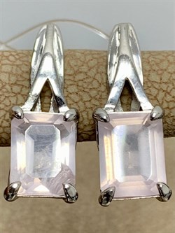 *Серьги Розовый Кварц арт. 2340100095-30-791 Вес 3,37 г - фото 292905
