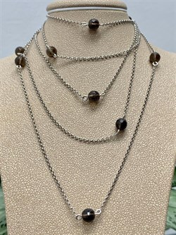 *Колье р.130 Дымчатый Кварц Раухтопаз арт. 8340106193-130-367 Вес 10,86 г - фото 292951 *Колье р.130 Дымчатый Кварц Раухтопаз арт. 8340106193-130-367 Вес 10,86 г - фото 292951