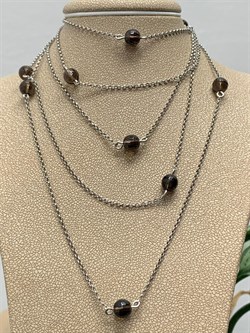 *Колье р.130 Дымчатый Кварц Раухтопаз арт. 8340106193-130-367 Вес 10,86 г - фото 292952 *Колье р.130 Дымчатый Кварц Раухтопаз арт. 8340106193-130-367 Вес 10,86 г - фото 292952