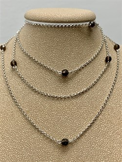 *Колье р.110 Дымчатый Кварц Раухтопаз арт. 8340106191-110-017 Вес 5,18 г - фото 292956