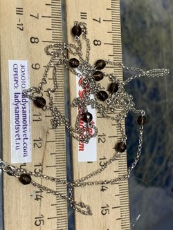 *Колье р.110 Дымчатый Кварц Раухтопаз арт. 8340106191-110-017 Вес 5,18 г - фото 292960