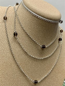 *Колье р.110 Дымчатый Кварц Раухтопаз арт. 8340106191-110-017 Вес 5,18 г - фото 292962