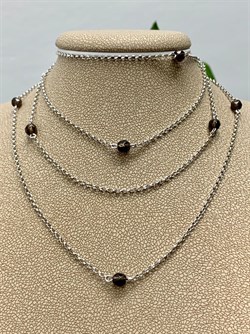 *Колье р.110 Дымчатый Кварц Раухтопаз арт. 8340106191-110-017 Вес 5,18 г - фото 292963