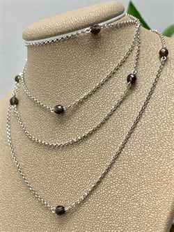 *Колье р.110 Дымчатый Кварц Раухтопаз арт. 8340106191-110-017 Вес 5,18 г - фото 292964