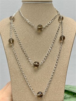 *Колье р.100 Дымчатый Кварц Раухтопаз арт. 8340106114-100-010 Вес 15,55 г - фото 292975 *Колье р.100 Дымчатый Кварц Раухтопаз арт. 8340106114-100-010 Вес 15,55 г - фото 292975