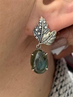 *Серьги Лабрадор Бразилия арт. 2310Л02267-574 Вес 6,66 г - фото 292984 *Серьги Лабрадор Бразилия арт. 2310Л02267-574 Вес 6,66 г - фото 292984