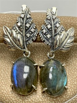 *Серьги Лабрадор Бразилия арт. 2310Л02267-574 Вес 6,66 г - фото 292985 *Серьги Лабрадор Бразилия арт. 2310Л02267-574 Вес 6,66 г - фото 292985