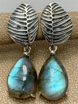 *Серьги Лабрадор Бразилия арт. 2310Л01382-219 Вес 6,88 г - фото 292992 *Серьги Лабрадор Бразилия арт. 2310Л01382-219 Вес 6,88 г - фото 292992