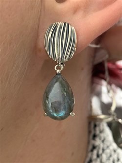 *Серьги Лабрадор Бразилия арт. 2310Л01374-134 Вес 7,81 г - фото 293054 *Серьги Лабрадор Бразилия арт. 2310Л01374-134 Вес 7,81 г - фото 293054