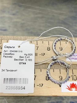 *Серьги Конго Танзанит Африка арт. 2340961315-954 Вес 3,41 г - фото 293158 *Серьги Конго Танзанит Африка арт. 2340961315-954 Вес 3,41 г - фото 293158
