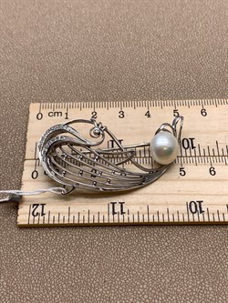 *Брошь Кит Белый Жемчуг д.11*11,5мм арт. 4.0231.0.b-765 Вес 7,85 г - фото 293241