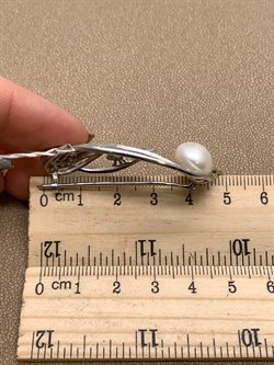 *Брошь Кит Белый Жемчуг д.11*11,5мм арт. 4.0231.0.b-765 Вес 7,85 г - фото 293245