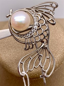 *Брошь Золотая Рыбка Белый Жемчуг д.10*10,5мм арт. 4.0230.0.b-328 Вес 6,52 г - фото 293258 *Брошь Золотая Рыбка Белый Жемчуг д.10*10,5мм арт. 4.0230.0.b-328 Вес 6,52 г - фото 293258