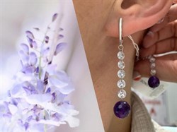 *Серьги Микс Аметист Фианит арт. 2340060624-1-399 Вес 5,62 г - фото 293300 *Серьги Микс Аметист Фианит арт. 2340060624-1-399 Вес 5,62 г - фото 293300