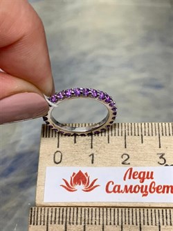 *Кольцо р.16 Аметист арт. 1340061315-160-443 Вес 1,81 г - фото 293326