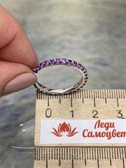 *Кольцо р.18,5 Аметист арт. 1340061315-185-291 Вес 1,89 г - фото 293352