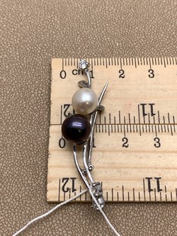 *Брошь Инь-Янь Жемчуг Микс д.8*8,5 д.9*9,5мм арт. 4.0207.0.b-836 Вес 3,86 г - фото 293376 *Брошь Инь-Янь Жемчуг Микс д.8*8,5 д.9*9,5мм арт. 4.0207.0.b-836 Вес 3,86 г - фото 293376