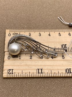 *Брошь Крыло Ангела Белый Жемчуг д.11*11,5мм арт. 4.0233.0.b-168 Вес 6,06 г - фото 293381 *Брошь Крыло Ангела Белый Жемчуг д.11*11,5мм арт. 4.0233.0.b-168 Вес 6,06 г - фото 293381