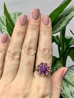 *Кольцо р.18 Аметист арт. 1320791804л-598 Вес 3,39 г - фото 293396