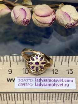 *Кольцо р.18 Аметист арт. 1320791804л-598 Вес 3,39 г - фото 293398