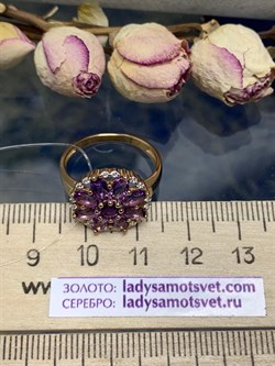 *Кольцо р.18 Аметист арт. 1320791804л-598 Вес 3,39 г - фото 293399