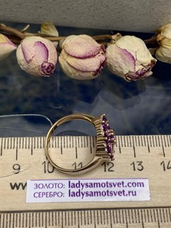 *Кольцо р.18 Аметист арт. 1320791804л-598 Вес 3,39 г - фото 293400