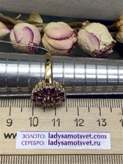 *Кольцо р.18 Аметист арт. 1320791804л-598 Вес 3,39 г - фото 293401