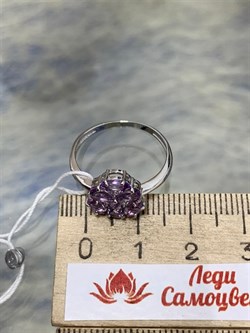 *Кольцо р.18 Аметист арт. 3837003007-319 Вес 1,78 г - фото 293461