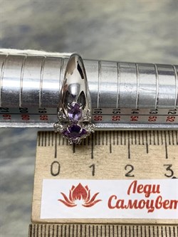 *Кольцо р.18,5 Аметист арт. 3837002454-900 Вес 3,26 г - фото 293488