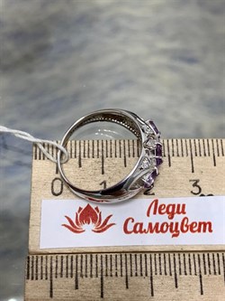 *Кольцо р.18,5 Аметист арт. 3837002454-900 Вес 3,26 г - фото 293489