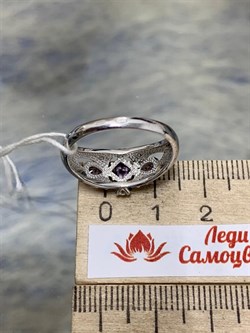 *Кольцо р.18,5 Аметист арт. 3837002454-900 Вес 3,26 г - фото 293491