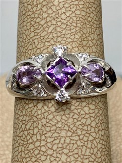 *Кольцо р.18,5 Аметист арт. 3837002454-900 Вес 3,26 г - фото 293492