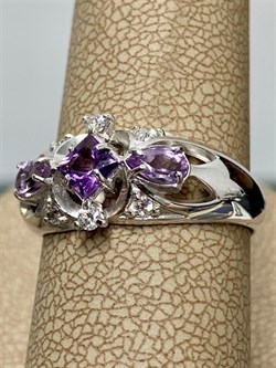*Кольцо р.18,5 Аметист арт. 3837002454-900 Вес 3,26 г - фото 293493