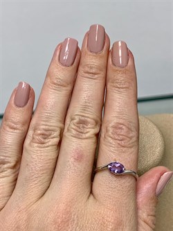 *Кольцо р.18,5 Аметист арт. 3067003077-955 Вес 1,45 г - фото 293517