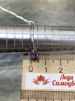 *Кольцо р.18,5 Аметист арт. 3067003077-955 Вес 1,45 г - фото 293519